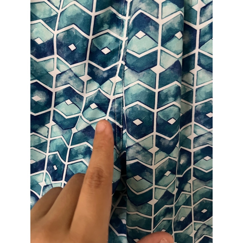 Spicy Tuna Mens Blue Geometric Hexagon Print Swim Trunks Mesh Lined Small - Picture 7 of 8